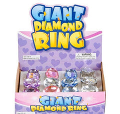 GIANT FAUX DIAMOND RING 1" LLB kids toys