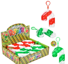 CANDY CANE BUBBLE POPPERS CLIP ONS LLB kids toys