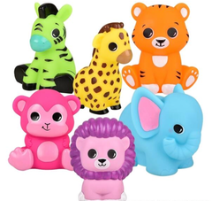 5-6.25" RUBBER ZOO ANIMALS WITH SOUND ASSORTMENT  kids toys