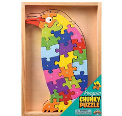 10.25" x 7.25" WOODEN PENGUIN LETTER PUZZLE LLB Puzzle