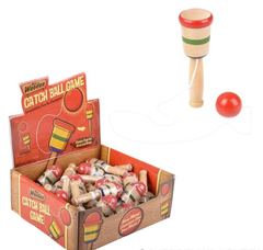 4" Mini Wooden Catch Ball Game - 36 pcs Display