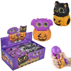 3.5" Squeezy Bead Animal Jack O Lantern 12ct LLB kids toys