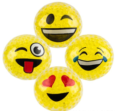 2.25" SQUEEZY BEAD EMOTICON BALL LLB kids toys