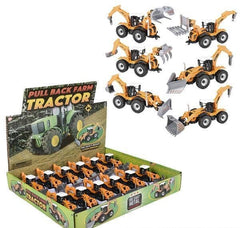 7" DIE-CAST PULL BACK FARM TRACTOR ASSORTMENT LLB Car Toys