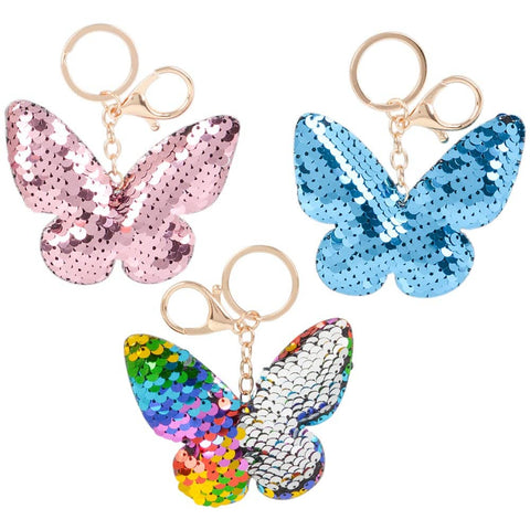 3" FLIP SEQUIN BUTTERFLY KEYCHAIN LLB Keychain