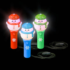 Light Up Snowman Spinning Wand Necklace 4.5" - LLB Toys