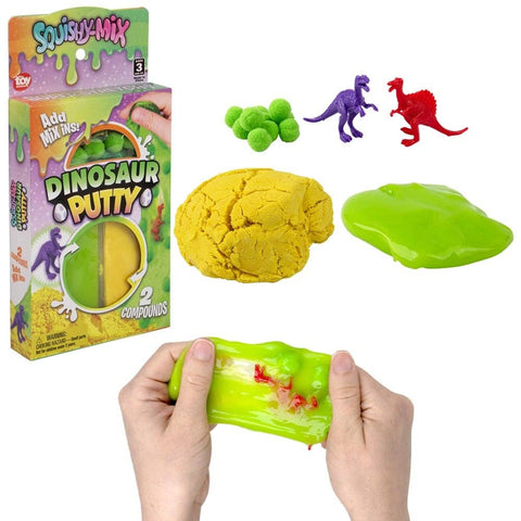 Squishy-Mix Dinosaur Putty 12ct - LLB Toys