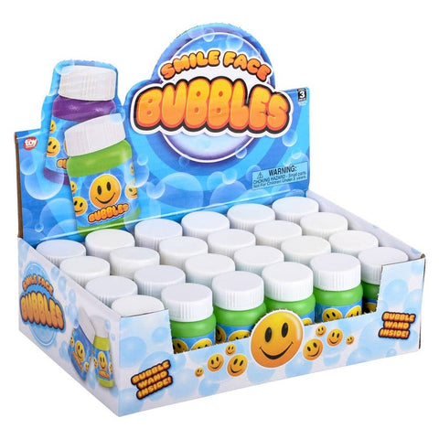 MINI SMILE FACE BUBBLE BOTTLE 1OZ LLB kids toys