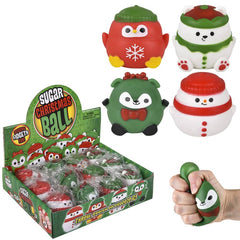 2.4" Christmas Squeezy Sugar Ball 12ct LLB Squishy Toys