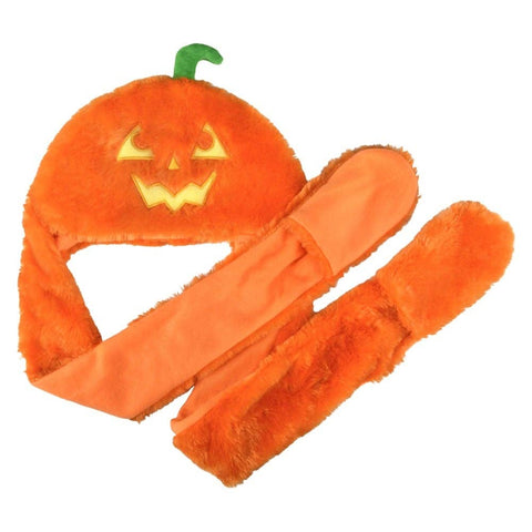 Light-Up Plush Jack O Lantern Hat Scarf - LLB Toys