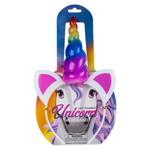 LIGHT-UP RAINBOW UNICORN HEADBANDS LLB Light-up Toys
