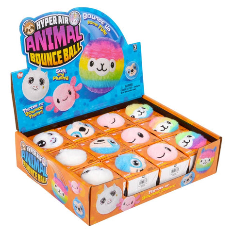 3.25" Hyper Air Plush Animal Bounce Ball  - LLB Toys