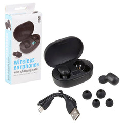 BLACK WIRELESS EAR PHONES WITH CHARGING CASE LLB kids toys