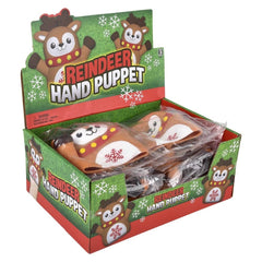 6" Reindeer Stretchy Hand Puppet 12ct LLB Puppets Christmas