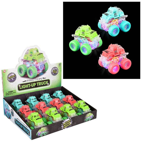3.5" FRICTION GEAR LIGHT-UP BIG WHEEL TRUCK  - LLB Toys