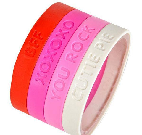 8" VALENTINE'S DAY RUBBER BRACELETS - LLB Toys