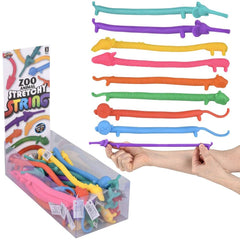 9" Zoo Animal Stretchy String 24ct - LLB Toys