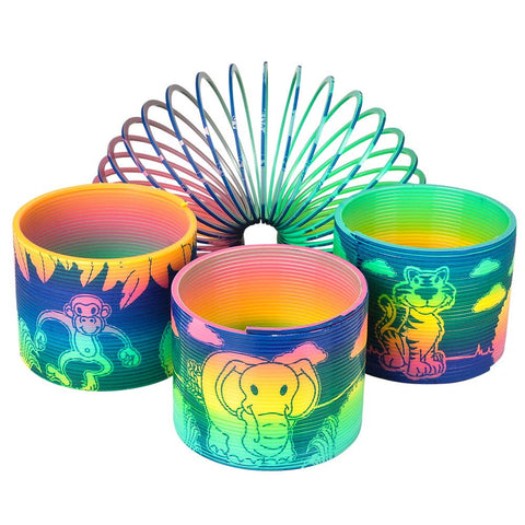 3" (80MM) ZOO ANIMAL PRINT COIL SPRING LLB kids toys