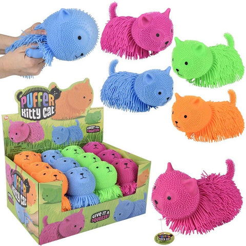 7" Shaggy Puffer Cat 12ct- LLB Toys