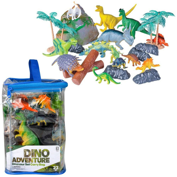 23 PC DINOSAUR SET IN CARRY BAG LLB kids toys