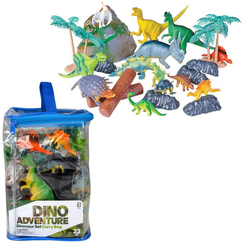 23 PC DINOSAUR SET IN CARRY BAG LLB kids toys