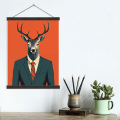 Deer Suit Canvas Wall Art print
