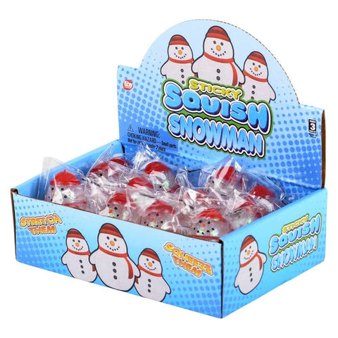 2.25" SQUISH STICKY SNOWMAN LLB Squishy Toys Christmas
