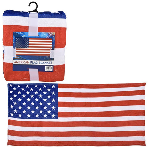T21 71" X 35" American Flag Blanket 12/ - LLB Toys