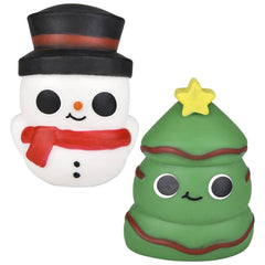 3.5" Christmas Squish Stretch 12ct 12/ LLB Squishy Toys