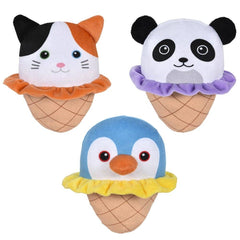 6" Ice Cream Animals Plush