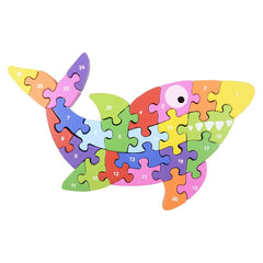 10.25" x 6.5" WOODEN SHARK LETTER PUZZLE LLB Puzzle