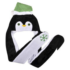 CHRISTMAS plush HOODIE SCARF HAT 35" - LLB Toys