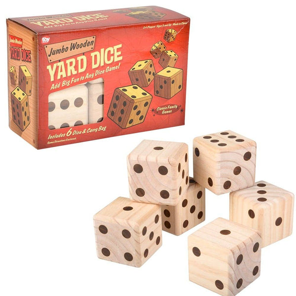JUMBO WOODEN YARD DICE 3.5