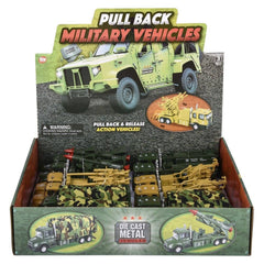6" DIE-CAST PULL BACK MILITARY VEHICLES LLB Car Toys