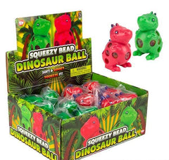 3.5" SQUEEZY BEAD DINOSAUR BALL LLB Squishy Toys