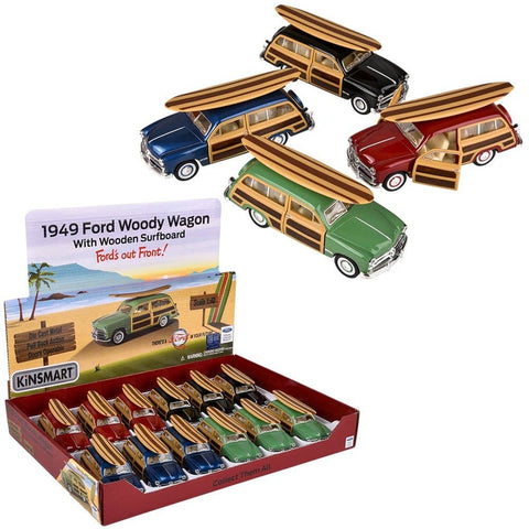 1949 Ford Woody Wagon with Surfboard - 5" - LLB Toys