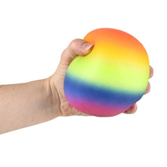 4" SQUISH AND STRETCH RAINBOW GUMMI BALL - LLB Squishy Toys