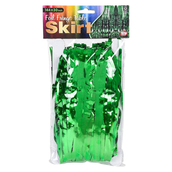 GREEN METALLIC FRINGE TABLE SKIRT 144