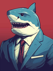 Shark Suit Canvas Wall Art print