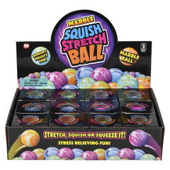 2.33" SQUISH AND STRETCH MARBLEIZED GUMMI BALL LLB kids toys