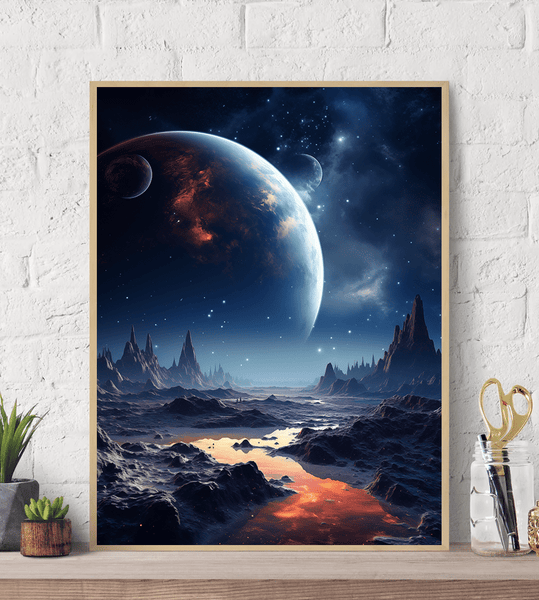 Planetary Terrain Landscape Canvas Wall Art Print
