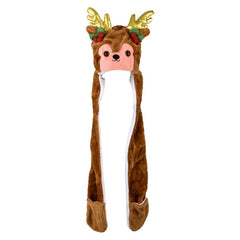 CHRISTMAS plush HOODIE SCARF HAT 35" - LLB Toys