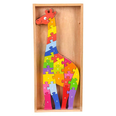14" x 6.5" WOODEN GIRAFFE LETTER PUZZLE LLB Puzzle