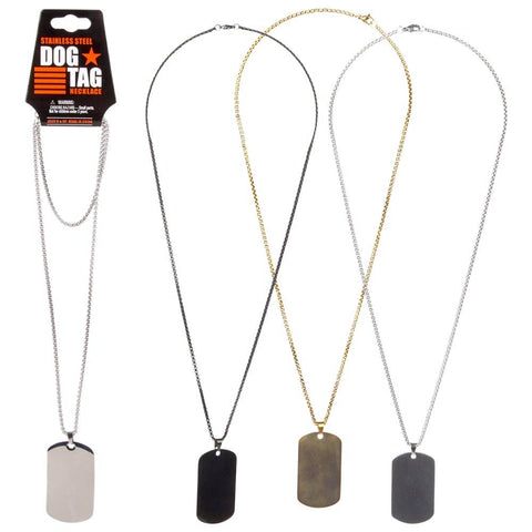 Stainless Steel Dog Tag Necklace 23.6" - LLB Toys
