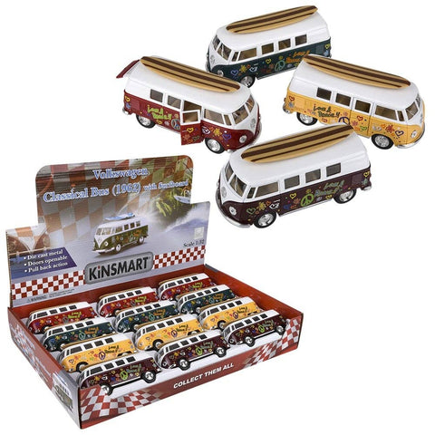 5" Diecast  1962 VW Bus/Surfboard - LLB Toys