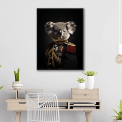 Koala in Uniform Canvas Wall Art Print Poster