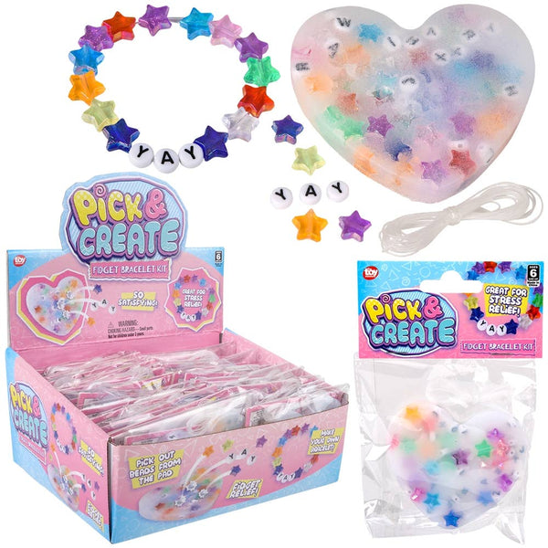 Pick N Create Heart Beaded Fidget Bracelet 24ct - LLB Toys