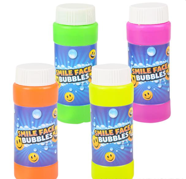 SMILE FACE BUBBLE BOTTLE 2OZ LLB kids toys