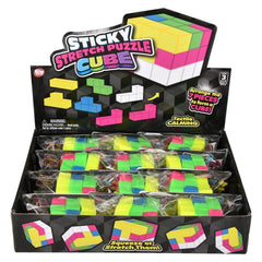 2.5" Sticky Stretch Puzzle Cube 12ct - LLB Toys