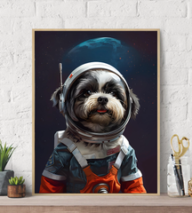 Shih Tzu Nasa Astronaut Canvas Wall Art Print